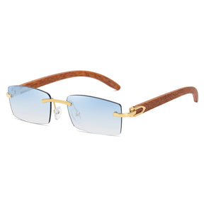 Luxurious Men's Sunglasses with Natural Wood Frame - UV400 Protection