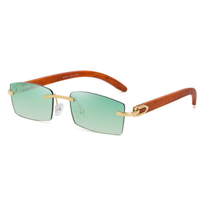 Luxurious Men's Sunglasses with Natural Wood Frame - UV400 Protection