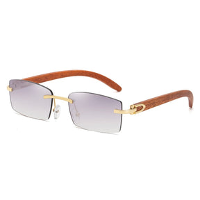 Luxurious Men's Sunglasses with Natural Wood Frame - UV400 Protection