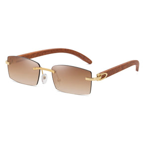 Luxurious Men's Sunglasses with Natural Wood Frame - UV400 Protection