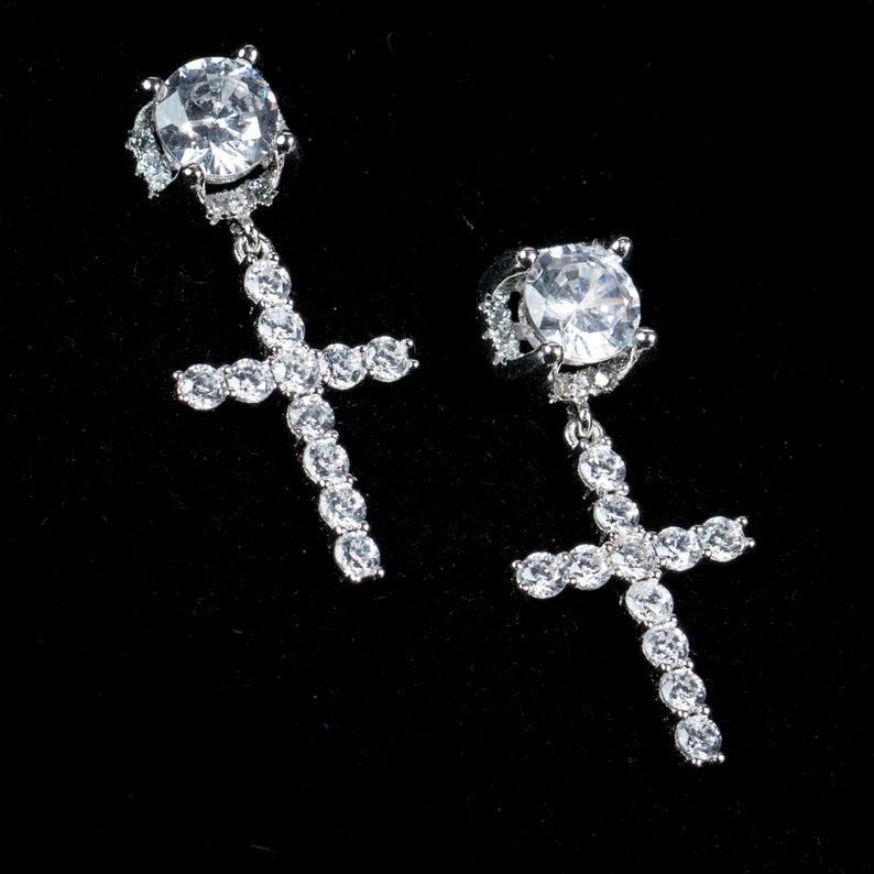 Studded Cross Earrings
