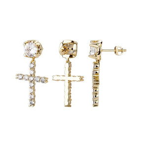 Studded Cross Earrings