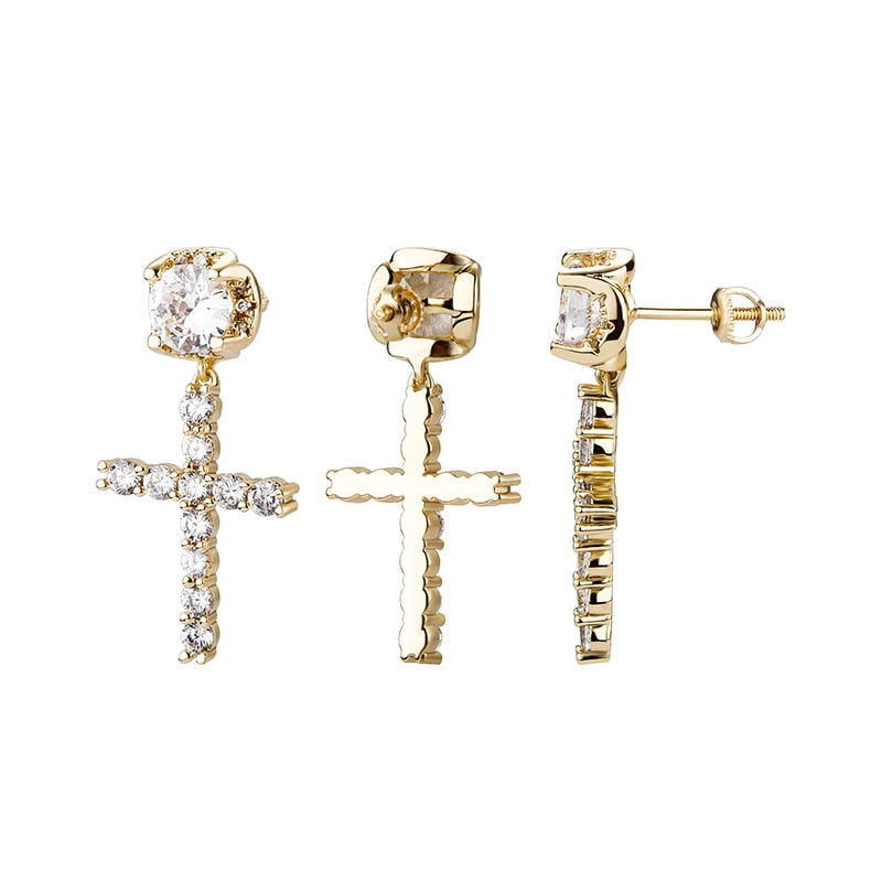 Studded Cross Earrings