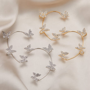 18K Butterfly Earrings - Plated, Studded, and Hypoallergenic