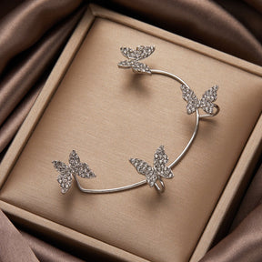 18K Butterfly Earrings - Plated, Studded, and Hypoallergenic
