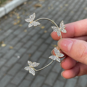 18K Butterfly Earrings - Plated, Studded, and Hypoallergenic