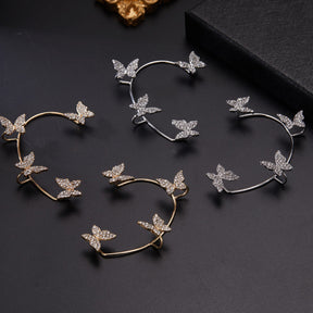 18K Butterfly Earrings - Plated, Studded, and Hypoallergenic