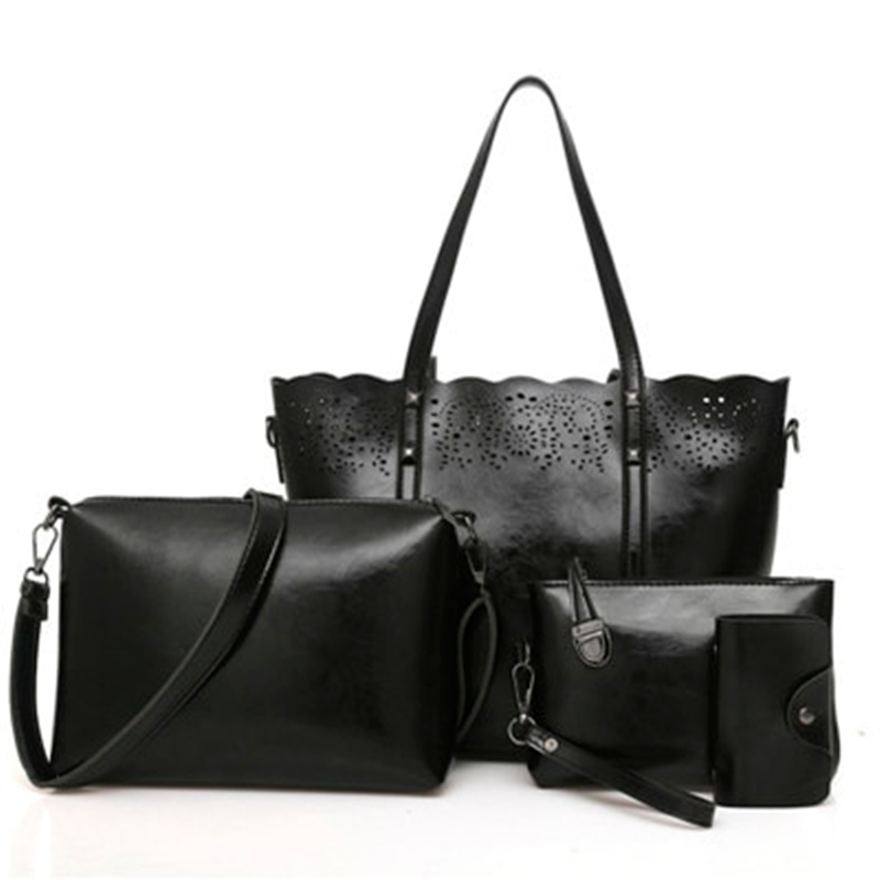 4-Piece Women's Leather Bag Set