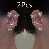 18K Butterfly Earrings - Plated, Studded, and Hypoallergenic