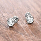 8mm Male Stone Stud Earrings